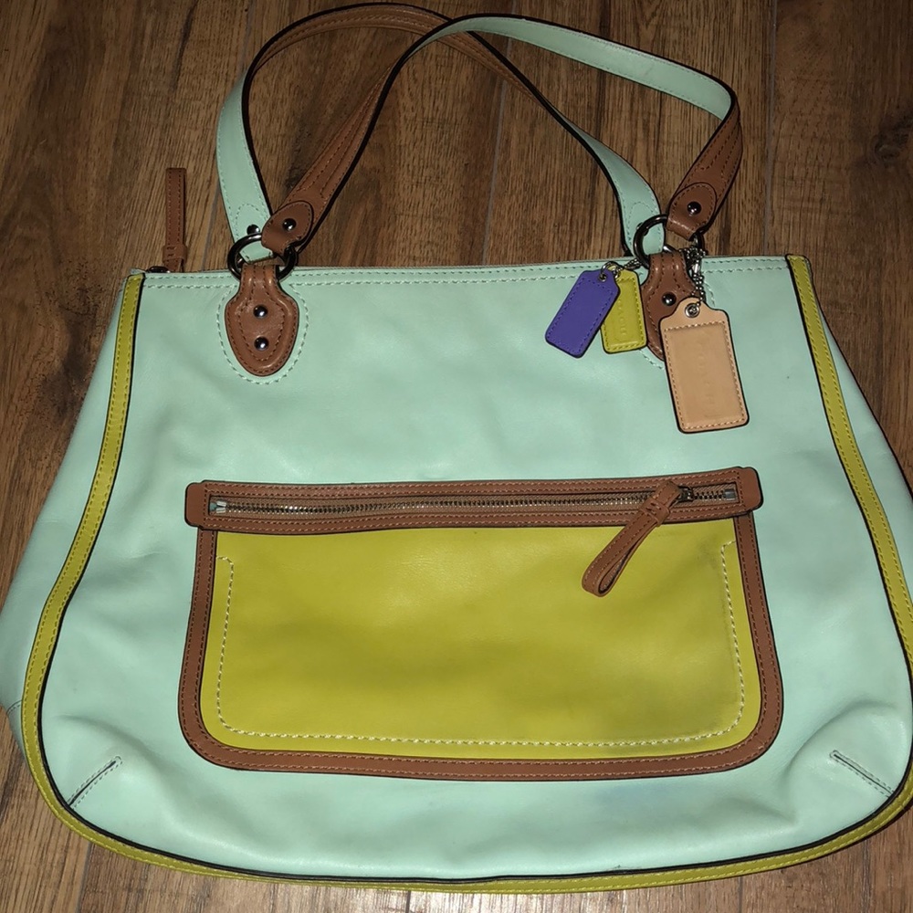 Coach bag. Really big! Used it once, a few stains